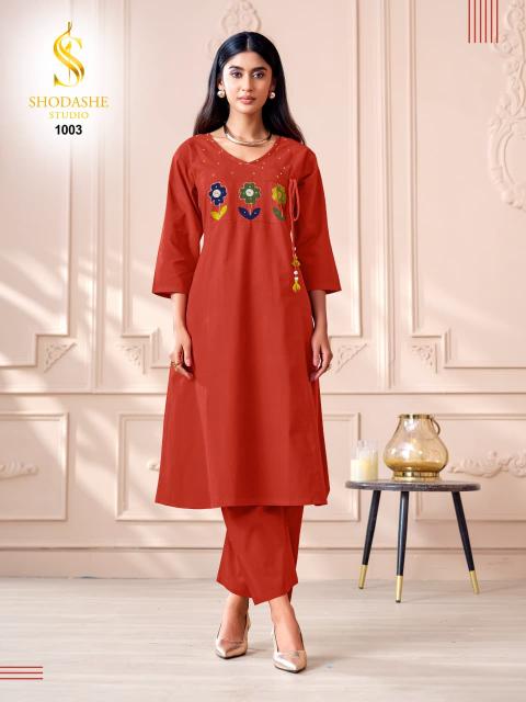 Shodashe titli ajrakh biba brand kurtis wholesale
